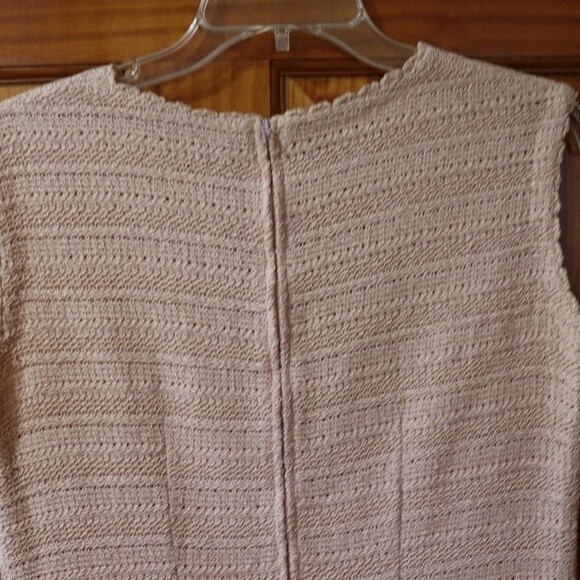 Vintage Lace Crochet Pink Lace Sleeveless Dress 12 - Picture 16 of 16